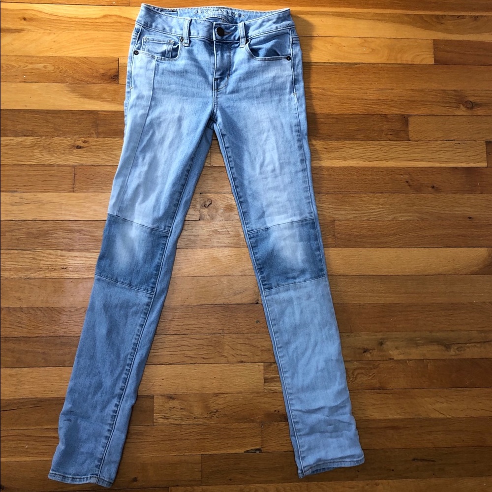 American Eagle patchwork skinny jeans